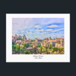 Forum Romanum Rome, Italië Waterverf Schilderij Briefkaart<br><div class="desc">Briefkaart met waterverf schilderij van het Forum Romanum gezien vanaf Palatijn in Rome,  Italië.</div>