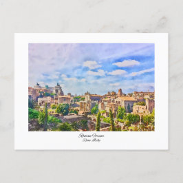 Forum Romanum Rome, Italië Waterverf Schilderij Briefkaart