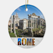 Forum Ruins Rome Italië Reisfoto Kerstmis Keramisch Ornament (Links)