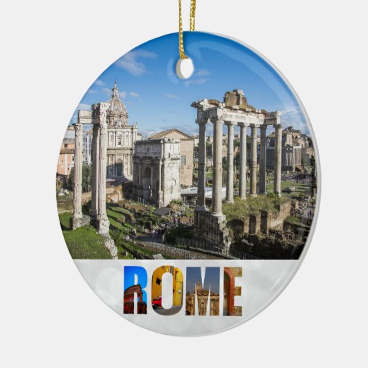 Forum Ruins Rome Italië Reisfoto Kerstmis Keramisch Ornament (Links)