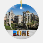 Forum Ruins Rome Italië Reisfoto Kerstmis Keramisch Ornament (Achterkant)