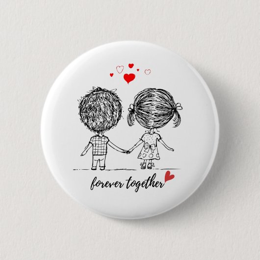 Forver Together Design for Couples  Ronde Button 5,7 Cm (Voorkant)