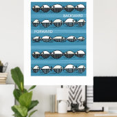 Forward and Backward – Minimal Fish Pattern Poster (Thuiskantoor)