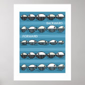 Forward and Backward – Minimal Fish Pattern Poster (Voorkant)