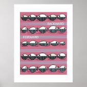 Forward and Backward – Minimal Fish Pattern Poster (Voorkant)