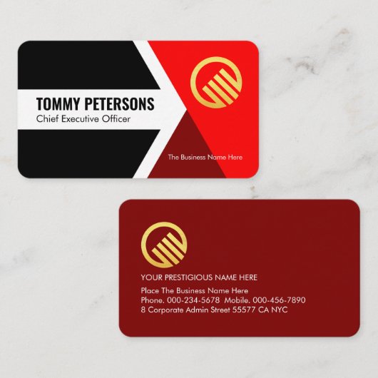 Forward Moving Arrowhead To Success CEO Visitekaartje (Voorkant / Achterkant)