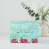 Forward Reminder voor Floral en Glitter Spring Briefkaart (Staand voorkant)