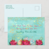 Forward Reminder voor Floral en Glitter Spring Briefkaart (Voorkant / Achterkant)
