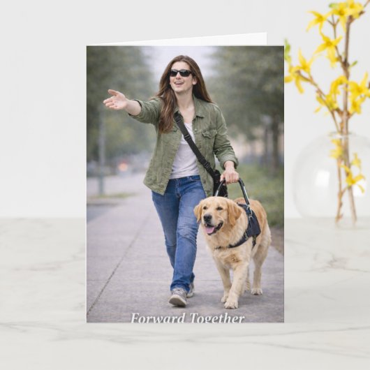 Forward Together Guide Dog Graduation Kaart (Gele Bloem)
