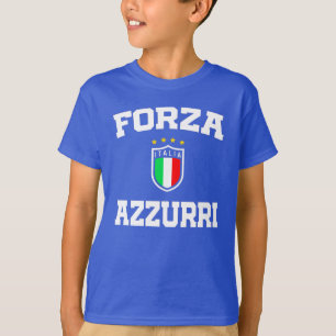 Forza Azzurri Italia Jersey 2021 Football Funs T-S T-shirt