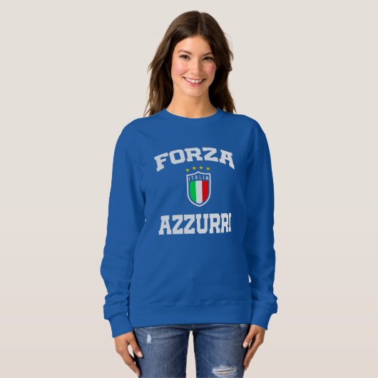 Forza Azzurri Italia Jersey 2021 Football Funs T-S Trui (Voorkant volledig)