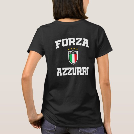 Forza Azzurri Italia Jersey 2021 Football Funs T-shirt (Achterkant)