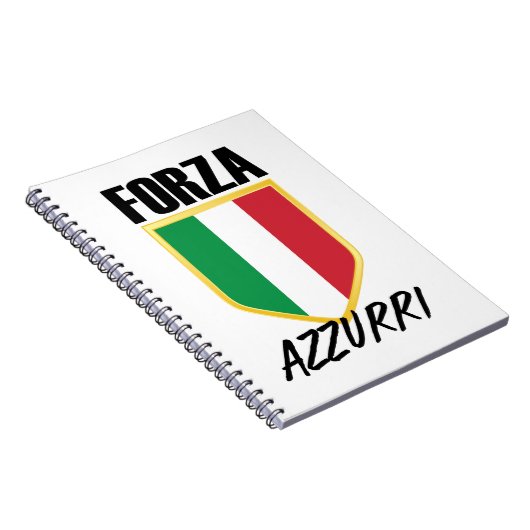 Forza Azzurri Italy Flag Soccer Notitieboek (Rechterzijde)