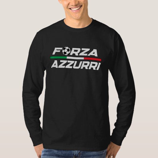 Forza Azzurri Italy Soccer Italia Flag Italy Foo T-shirt (Voorkant)