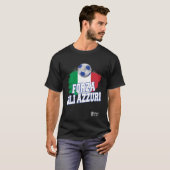 Forza Gli Azzuri versie 1 Zwart T-shirt (Voorkant volledig)