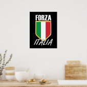Forza Italia Italiaanse vlag Poster (Keuken)