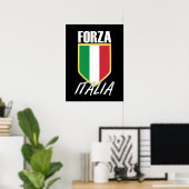Forza Italia Italiaanse vlag Poster (Thuiskantoor)