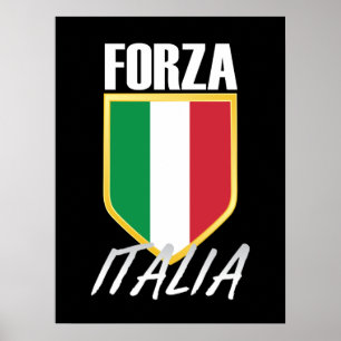 Forza Italia Italiaanse vlag Poster