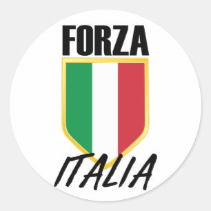 Forza Italia Italië Vlag Voetbal Ronde Sticker