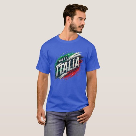 Forza Italia ontwerp met dynamisch effect T-shirt (Voorkant volledig)