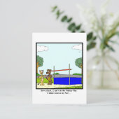 Fosbury Flop: Kat-cartoon Briefkaart (Staand voorkant)