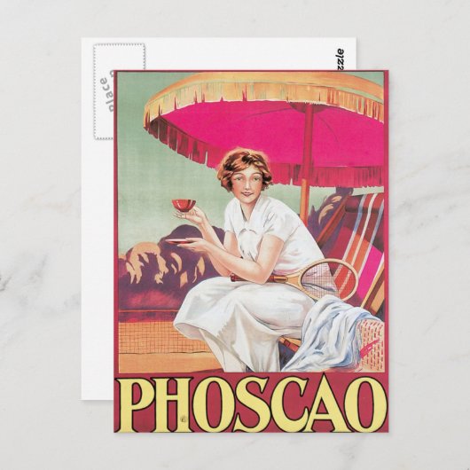 Foscao  chocolade Drink en kunst Briefkaart (Voorkant / Achterkant)