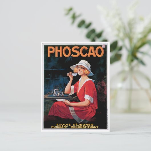 Foscao  chocolade Drink en kunst Briefkaart (Staand voorkant)