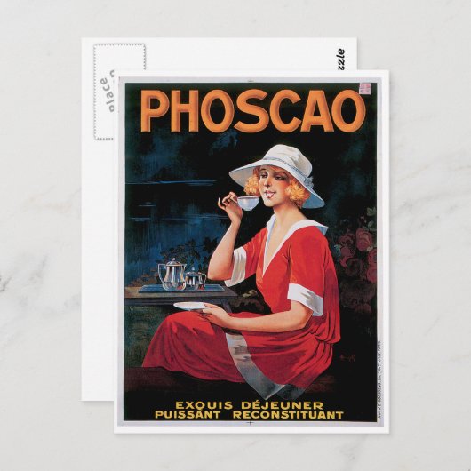 Foscao  chocolade Drink en kunst Briefkaart (Voorkant / Achterkant)