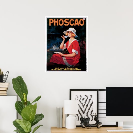 Foscao  chocolade Drink en kunst Poster (Thuiskantoor)