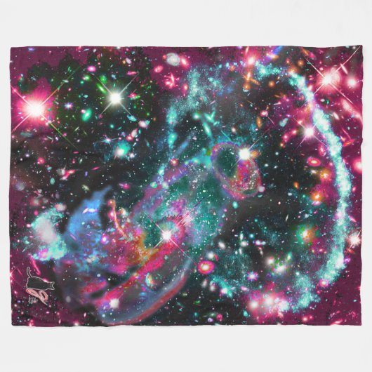 Fosforescentie Star Field Fleece Blanket (Voorkant (Horizontaal))