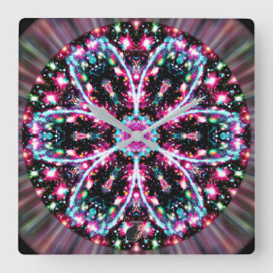 Fosforescentie Stellaire Kaleidoscoop Vierkante Klok