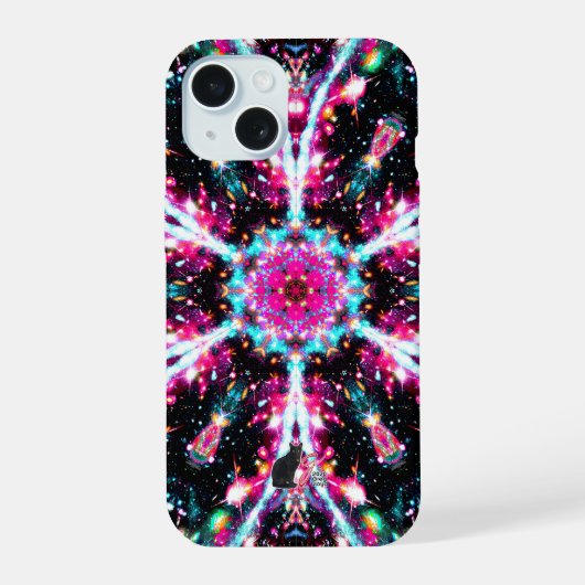 Fosforescentie Stellar Kaleid iPhone 15 Case (Achterkant)