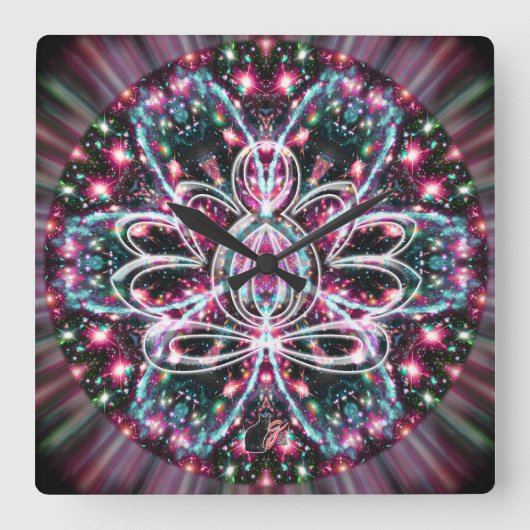Fosforescentie Zen Lotus-klok Vierkante Klok (Voorkant)