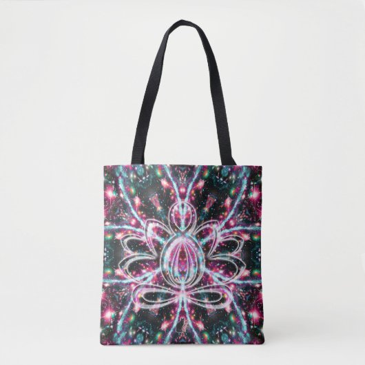 Fosforescentie Zen Lotus Tote Bag (Voorkant)