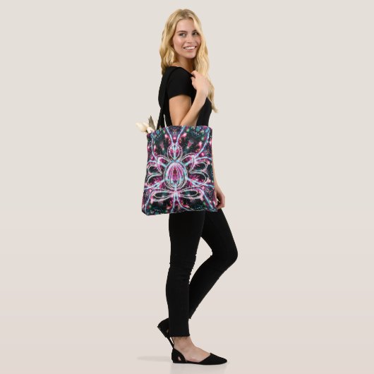 Fosforescentie Zen Lotus Tote Bag (Op model)