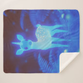 Fosforescerend Blauw Fawnicorn Sherpa Deken (Voorkant (horizontaal))