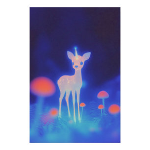 Fosforescerend kristal Fawnicorn Foto Afdruk