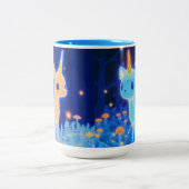 fosforescerende fawnicorn tweekleurige koffiemok (Center)