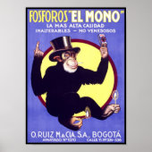 Fosforos El Mono Cuban Cigars Poster (Voorkant)