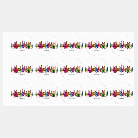 Foshan China Skyline Labels (Vel)