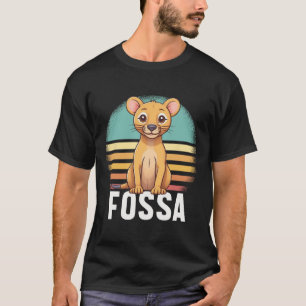 Fossa Animal Graphic Kleurrijke Retro Sunset Madag T-shirt