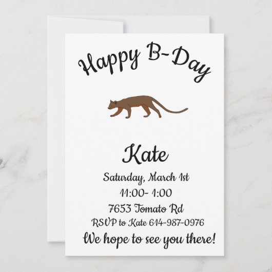 Fossa gefeliciteerd kaart (Voorkant)