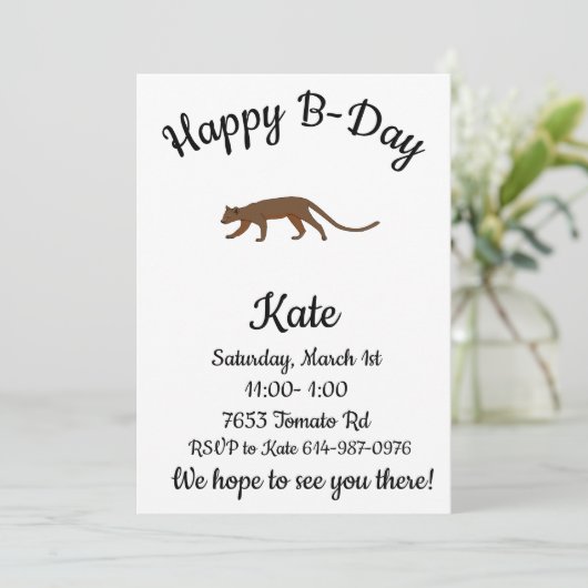 Fossa Happy B-day Kaart (Staand voorkant)