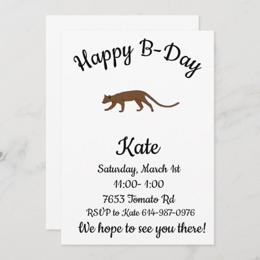 Fossa Happy B-day Kaart (Voorkant / Achterkant)