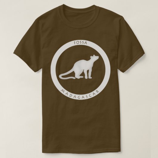 Fossa Madagasfaalwitte afdruk T-shirt (Design voorkant)