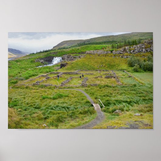 Fossarrett Waterfall, IJsland Poster (Voorkant)