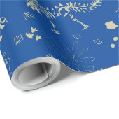 Fossiel graven Dinosaurus Blauw en beige Cadeaupapier (Rol Hoek)