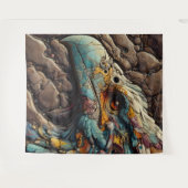 Fossiel van een uitgestorven vogel in rotsen - AI Wandkleed (Voorkant (horizontaal))