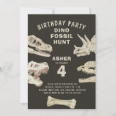 Fossiele Dinosaurus Verjaardagsfeest Kaart (Voorkant)