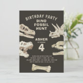 Fossiele Dinosaurus Verjaardagsfeest Kaart (Staand voorkant)